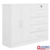 Cômoda New Athos Branco 5 Gavetas e Sapateira Larg. 1.36m - D Doro