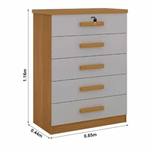 Cômoda Ipanema Cinamomo/Off 5 Gavetas Larg. 0.85m - D Doro