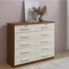 Cômoda Ryad Com 10 Gavetas Castanho/Off - D Doro