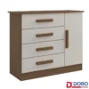 Cômoda Firenze Castanho/Off 4 Gavetas e Sapateira Larg. 1.10m - D Doro