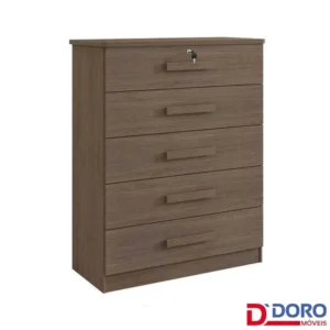 Cômoda Ipanema Castanho 5 Gavetas Larg. 0.85m - D Doro