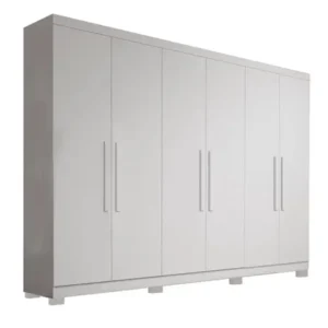 Alternative view of Guarda-roupa Casal Sergipe Branco 6 Portas C/ Pés 100% MDF Larg. 1.80m - Bianchi