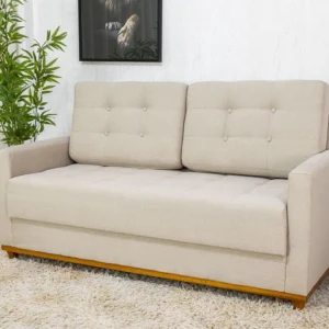 Sofá 3 lugares Living Áustria Linho Bege A57 Larg. 1.70m