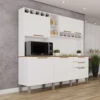 Armário Cozinha New Topázio Branco/Cinamomo 6 Portas 2 Gavetas Larg. 1.65m - Sallêto