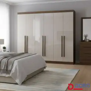 Guarda-roupa Casal Da Vinci Plus Castanho/Off 6 Portas 6 Gavetas 100% MDF Larg. 2.75m - D Doro