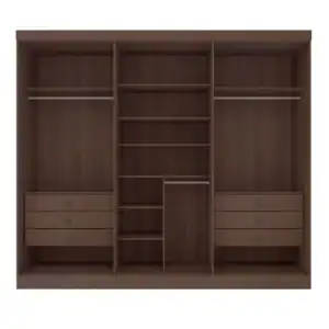 Alternative view of Guarda-roupa Casal Da Vinci Plus Castanho/Off 6 Portas 6 Gavetas 100% MDF Larg. 2.75m - D Doro