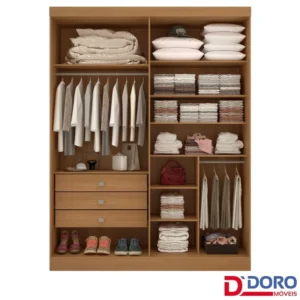 Alternative view of Roupeiro Solteiro Da Vinci Plus Branco 4 Portas 3 Gavetas 100% MDF Larg. 1.85m - D Doro