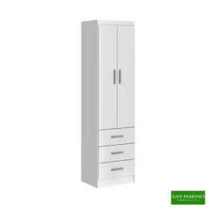 Alternative view of Roupeiro Texas Larg. 0.47m Branco 2 Portas 3 Gavetas San Marino