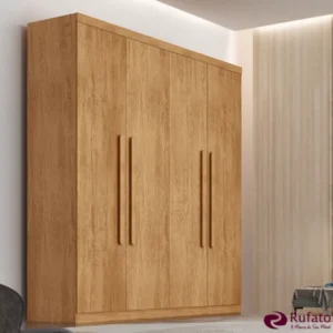 Guarda-roupa Império Nature 4 Portas 3 Gavetas Larg. 1.80m 100% MDF Rufato - Oferta