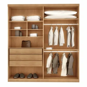Alternative view of Guarda-roupa Império Nature 4 Portas 3 Gavetas Larg. 1.80m 100% MDF Rufato - Oferta