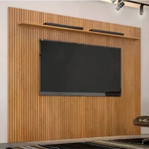 OUTLET - Painel Curitiba Cinamomo Frisado TV até 75 Polegadas Larg. 2.24m - Valdemoveis