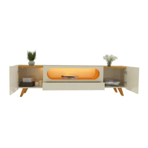 Alternative view of Rack Nobre Larg. 2.10m Off/Naturale C/ Led 100% MDF para TV até 70" - Gelius