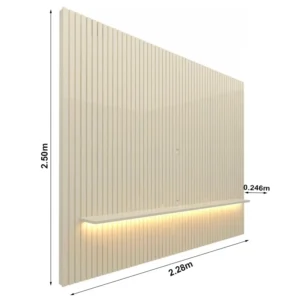 Alternative view of Painel Nobre Larg. 2.30m Off Ripado 100% MDF C/ Led para TV até 85" - Gelius