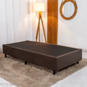 Box Solteiro Sued Marrom 88x188x37 - Ortobel