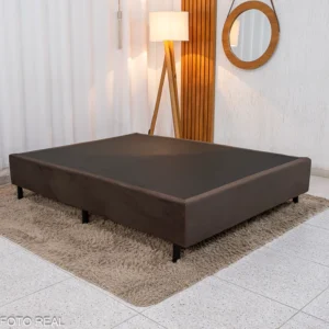 Box Casal Sued Marrom 138x188x37 - Ortobel