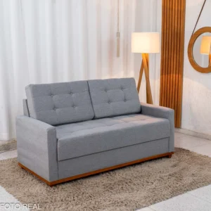 Sofá 3 lugares Living Áustria Linho Cinza A59 Larg. 1.70m