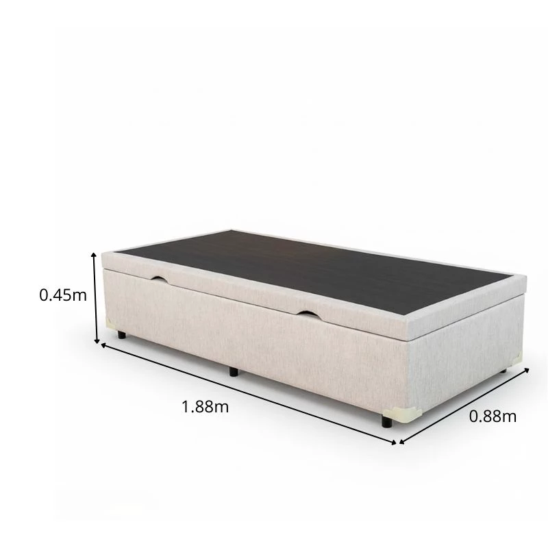 Box Baú Solteiro Prime Confort 88x188x45 Linho Palha Blindado - Issacar - Imagem 3