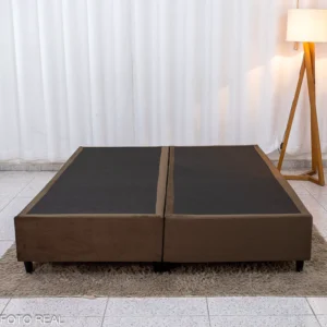 Alternative view of Box Queen Bipartida 158x198x37 Sued Marrom - Ortobel