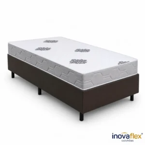 Colchão Solteiro Confort Premium Ortopédico D28 Inovaflex + Box Solteiro Korino Marrom Ortobel