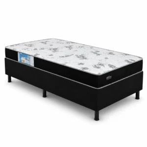 Colchão Solt. Santé Alt 14 Espuma D33 + Box Solt. Sued Preto Ortobel