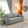 Sofá 3 Lugares Creta Linho Cinza 27 Larg. 2.00m - Molas bonnel