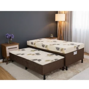 Cama Solteiro Unibox C/ Cama auxiliar Sonho Bom Marrom - Nosso Sonho