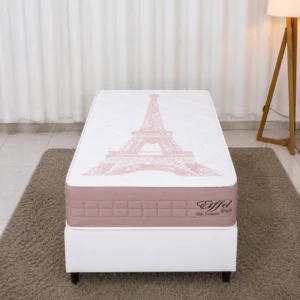 Alternative view of Colchão Solt. Eiffel Molas Ensacadas Rosa - Anjos + Box Solt. Korino Branca