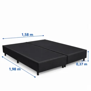 Alternative view of Box Queen Bipartida Sued Preto 158x198 - Ortobel