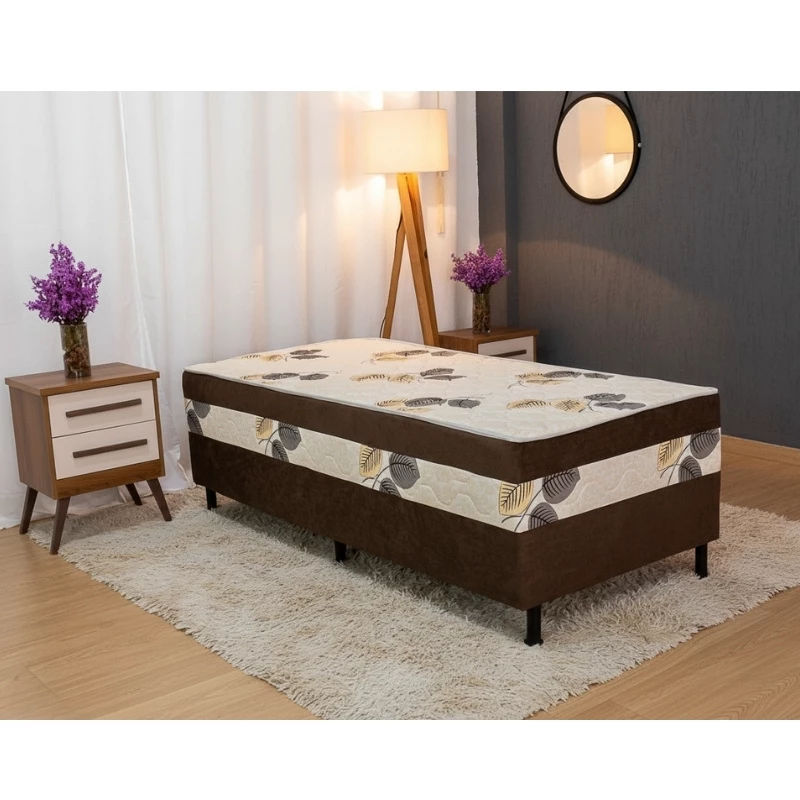 Unibox Solteiro Marrom 88x188x62 Nosso Sonho