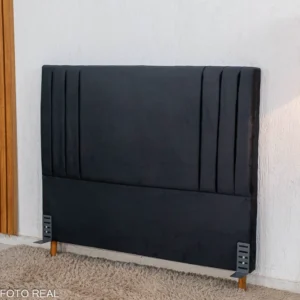Cabeceira Casal Portinari Veludo Preto Larg. 1.40m
