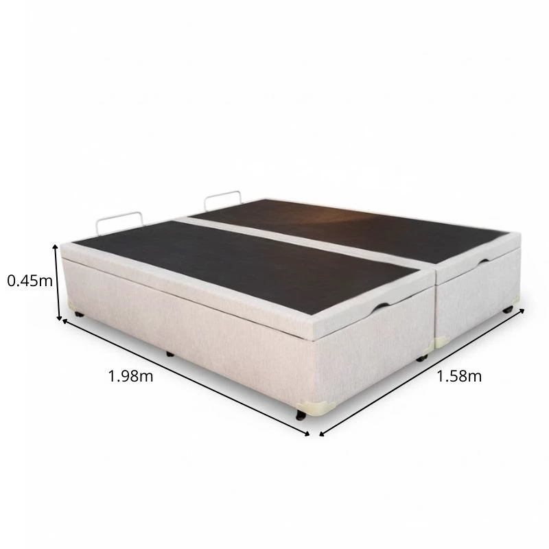 Box Baú Queen Bipartido Prime Confort 158x198x45 Korino Linho Palha Blindado - Issacar - Imagem 2
