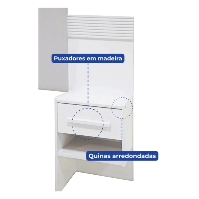 Cabeceira Casal Íris Cinamomo/Off Larg. 1.40m Acolchoada Linho Bege e Detalhe Ripado - D Doro - Imagem 5