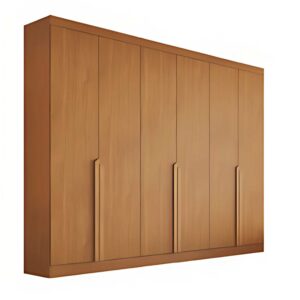 Guarda-roupa Casal Bianca 6 Portas Larg. 2.30m 100% MDF Nature - Bianchi