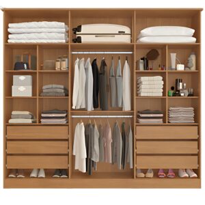 Alternative view of Guarda-roupa Casal Bianca 6 Portas Larg. 2.30m 100% MDF Nature - Bianchi